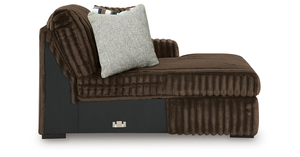 Midnight Madness Chocolate 2-Piece Sectional and Ottoman from Ashley Furniture - Luna Furniture