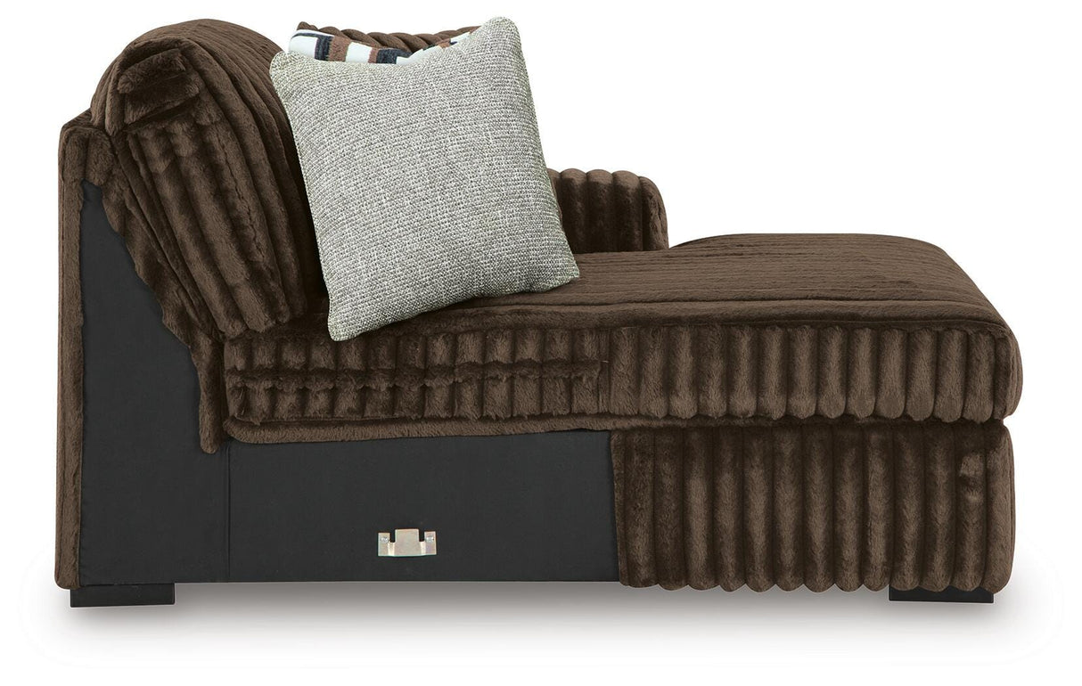 Midnight Madness Chocolate 2-Piece Sectional and Ottoman from Ashley Furniture - Luna Furniture