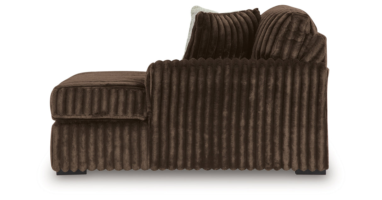 Midnight Madness Chocolate 2-Piece Sectional and Ottoman from Ashley Furniture - Luna Furniture