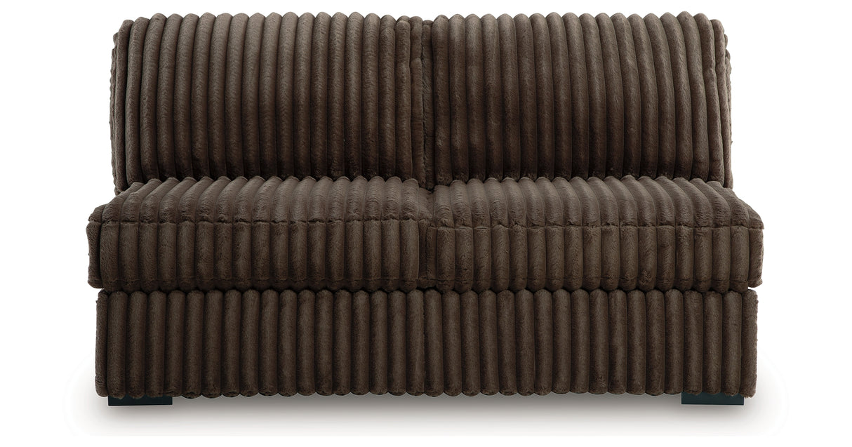 Midnight-Madness Chocolate 3-Piece Sectional with Ottoman from Ashley - Luna Furniture