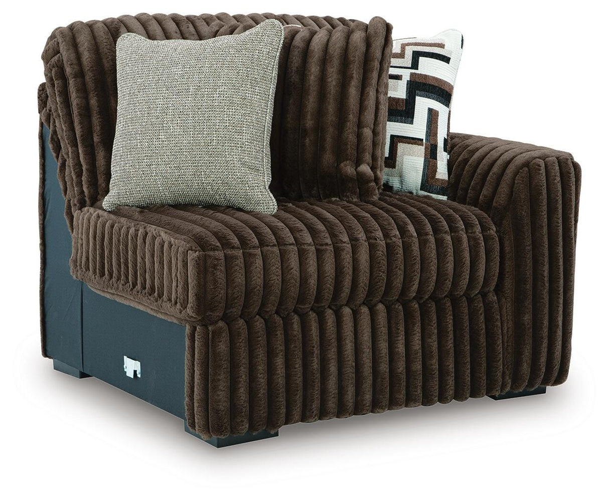 Midnight-Madness Chocolate Right-Arm Facing Corner Chair from Ashley Furniture - Luna Furniture