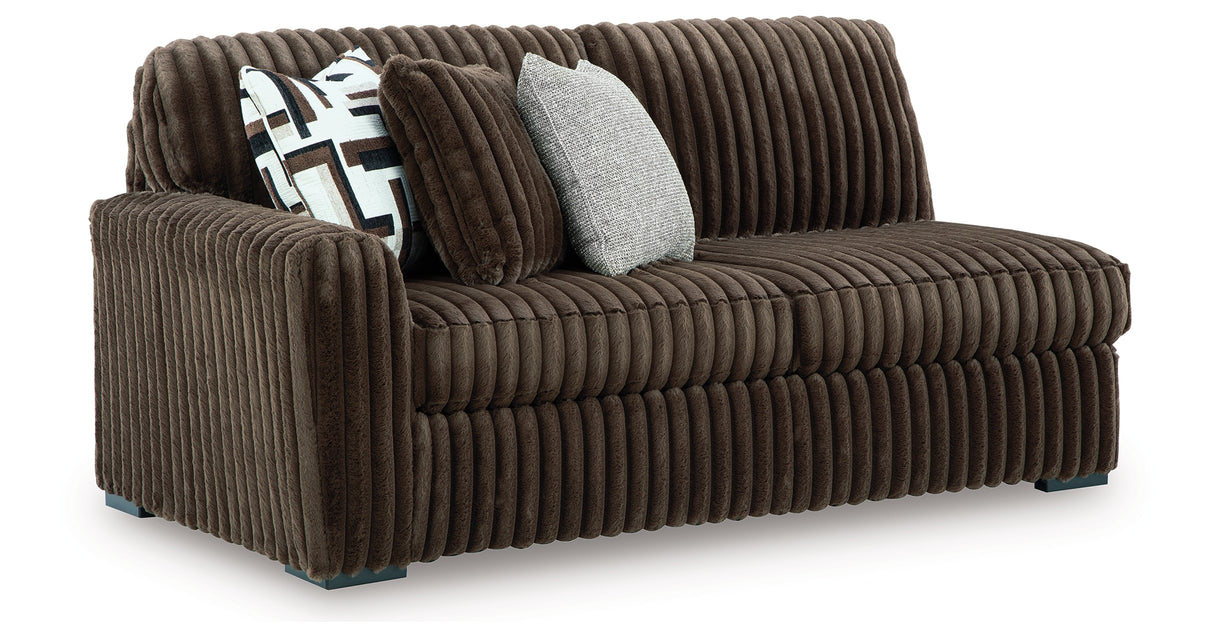 Midnight Madness Chocolate 2-Piece Sectional and Ottoman from Ashley Furniture - Luna Furniture