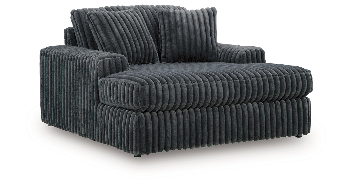 Midnight-Madness Gunmetal Sofa, Loveseat and Oversized Chaise from Ashley Furniture - Luna Furniture