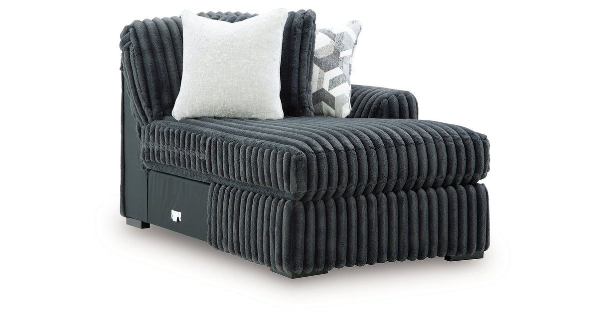 Midnight-Madness Gunmetal Right-Arm Facing Corner Chaise from Ashley Furniture - Luna Furniture