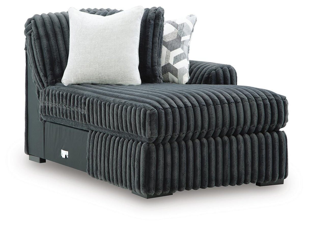 Midnight-Madness Gunmetal 3-Piece Sectional with Chaise from Ashley Furniture - Luna Furniture