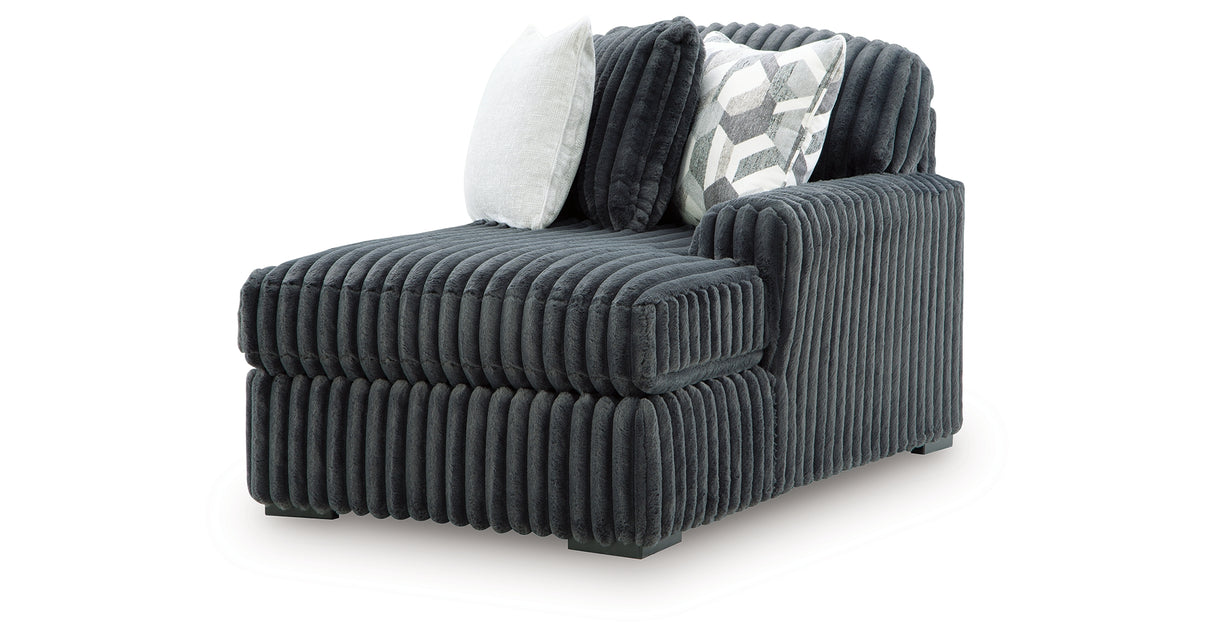 Midnight-Madness Gunmetal Right-Arm Facing Corner Chaise from Ashley Furniture - Luna Furniture