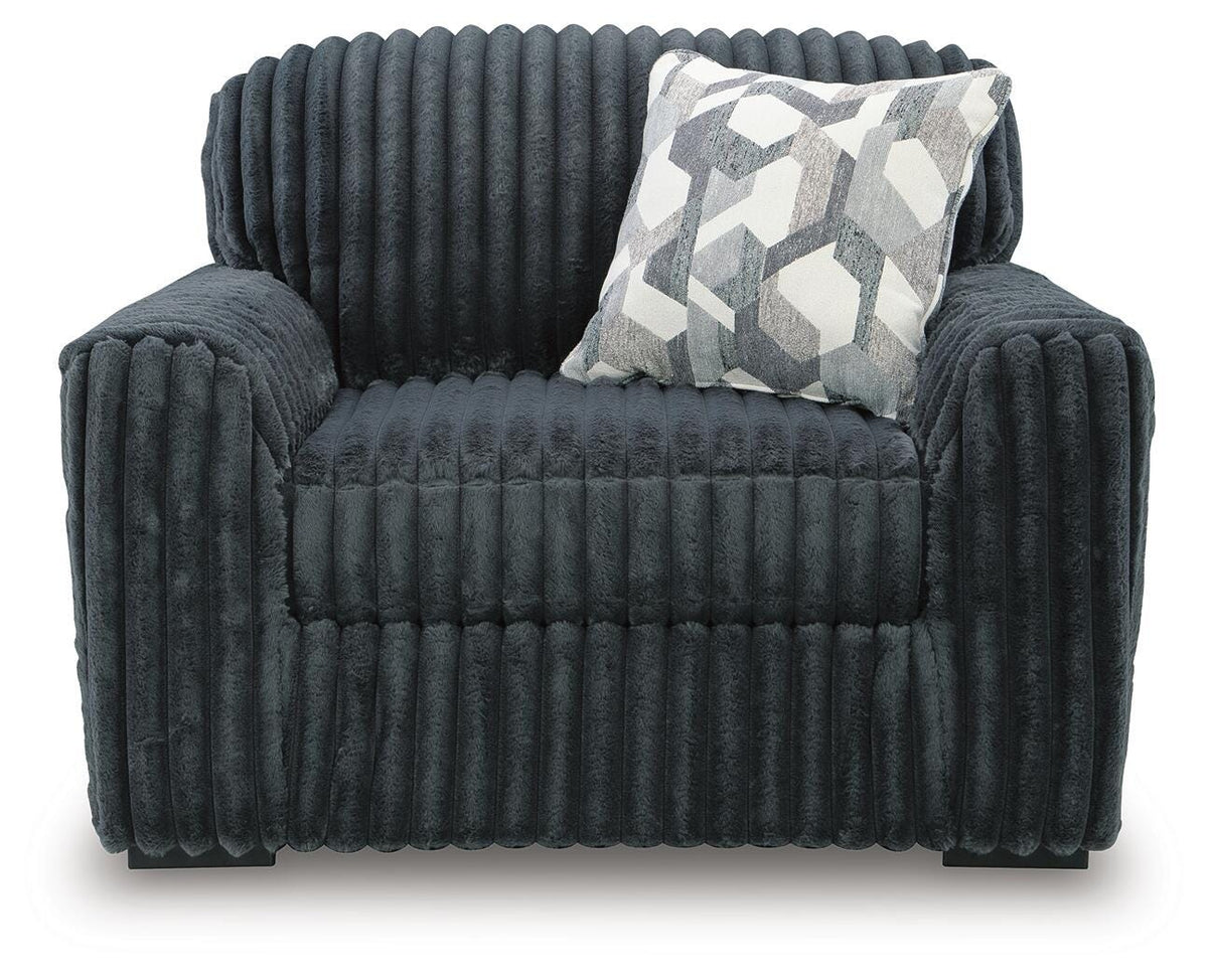 Midnight-Madness 3-Piece Sectional and Ottoman from Ashley - Luna Furniture