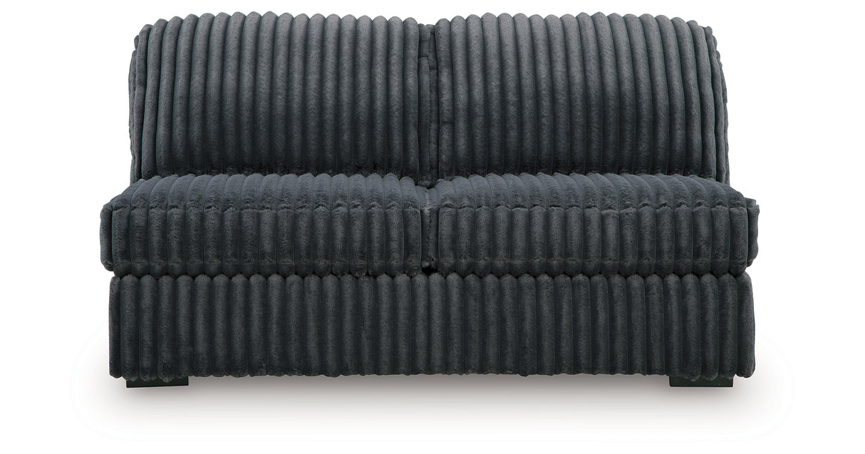 Midnight-Madness Gunmetal Armless Loveseat from Ashley Furniture - Luna Furniture