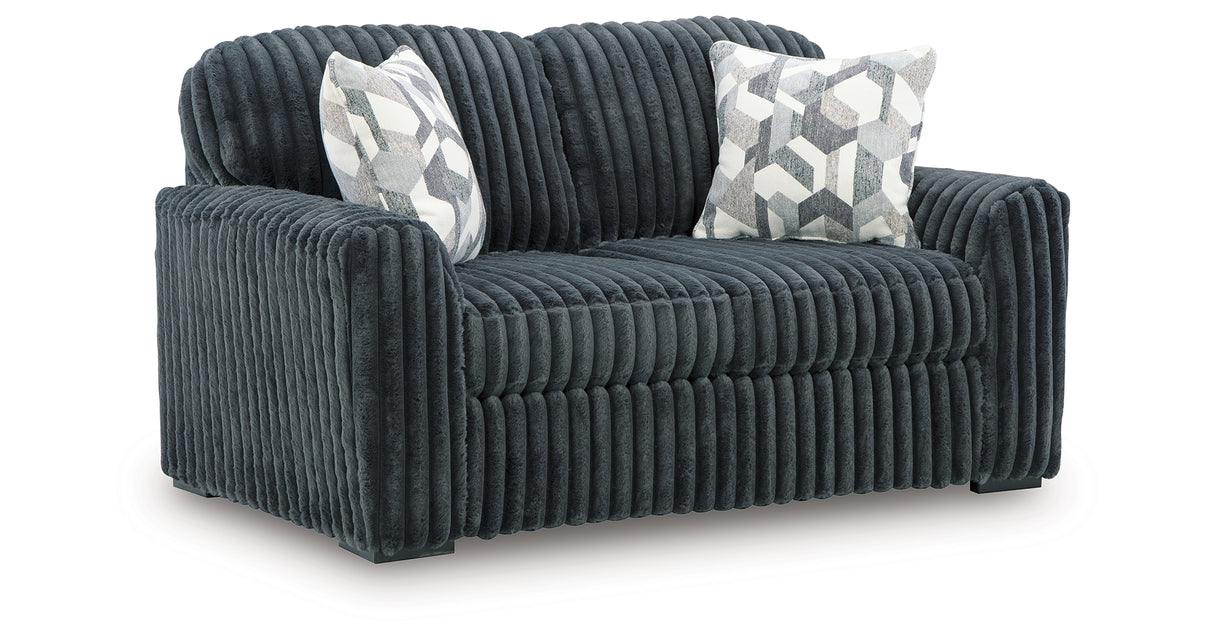 Midnight-Madness Gunmetal Sofa and Loveseat from Ashley Furniture - Luna Furniture