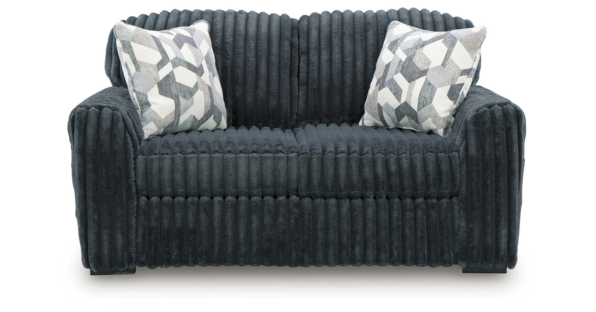 Midnight-Madness Gunmetal Sofa and Loveseat from Ashley Furniture - Luna Furniture