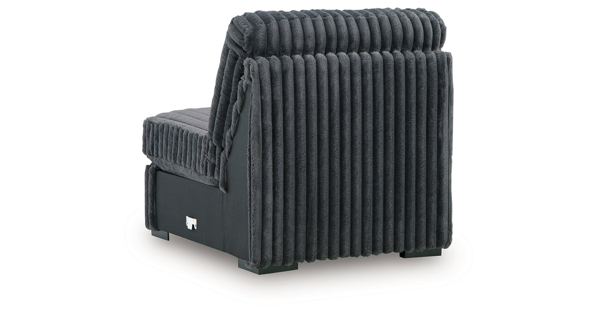 Midnight-Madness Gunmetal Armless Chair from Ashley - Luna Furniture