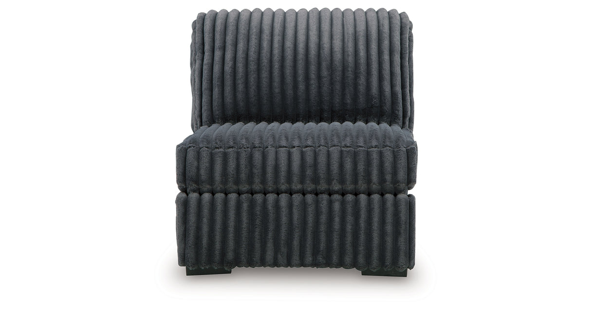 Midnight-Madness Gunmetal Armless Chair from Ashley - Luna Furniture
