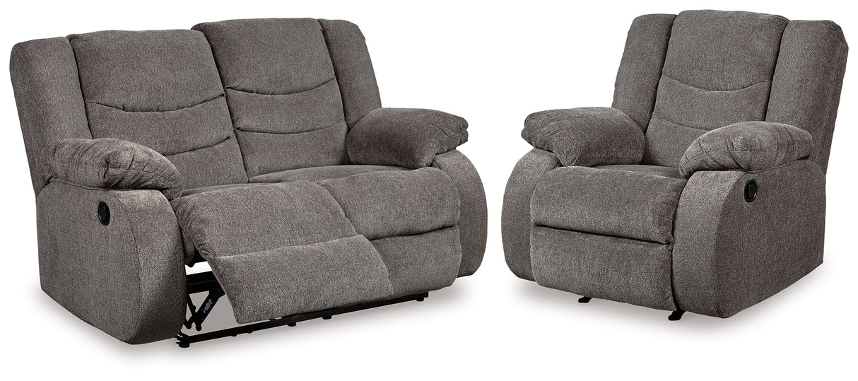 Tulen Gray Reclining Loveseat and Recliner from Ashley - Luna Furniture