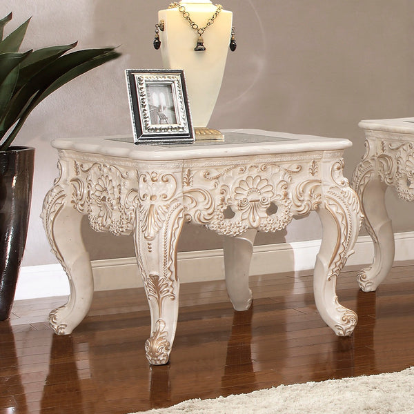 HD-998I Ivory/Metallic Gold Highlights End Table