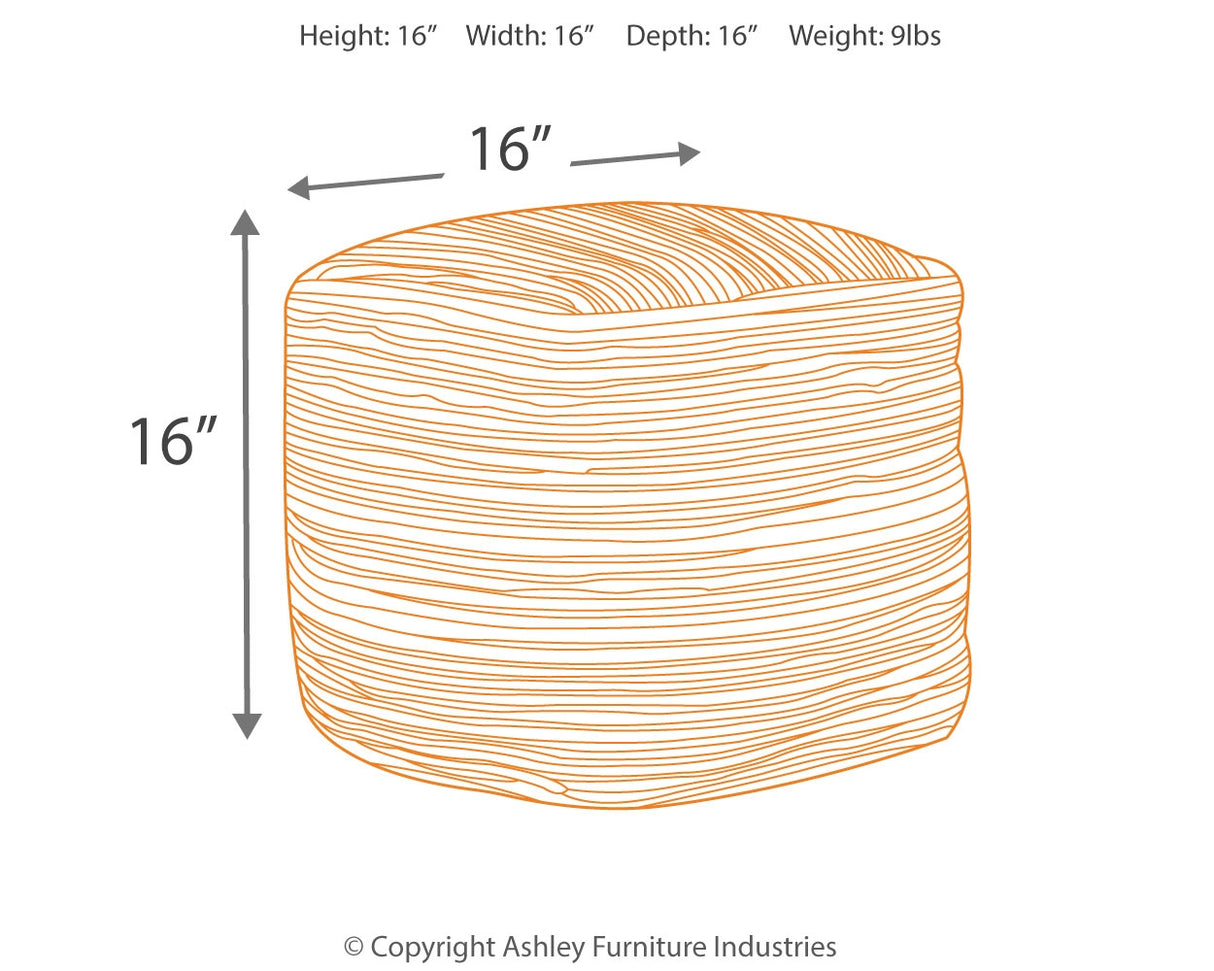 Absalom Denim Pouf from Ashley Furniture - Luna Furniture