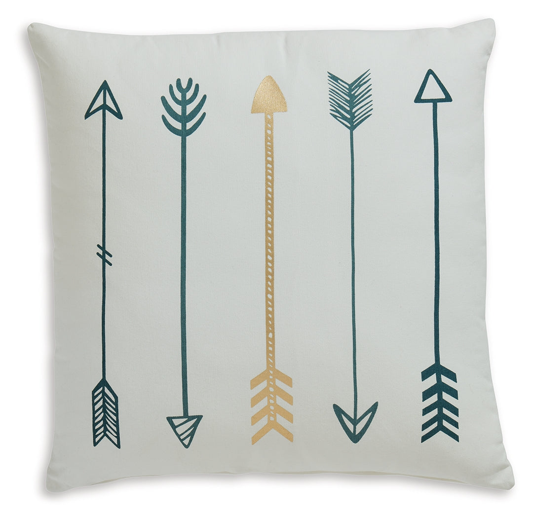 Gyldan White/Teal/Gold Pillow from Ashley Furniture - Luna Furniture