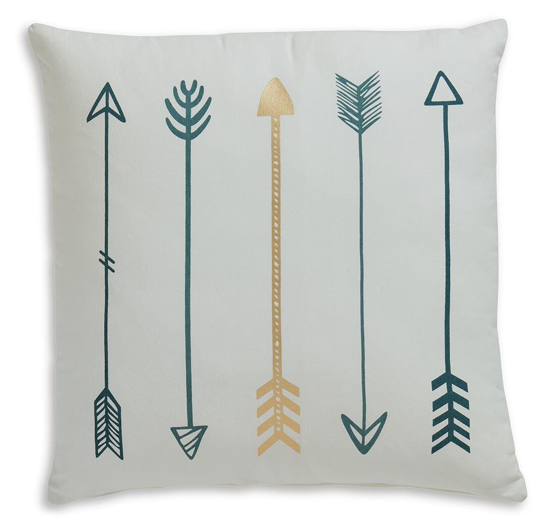 Gyldan White/Teal/Gold Pillow from Ashley - Luna Furniture