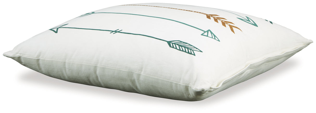 Gyldan White/Teal/Gold Pillow from Ashley Furniture - Luna Furniture