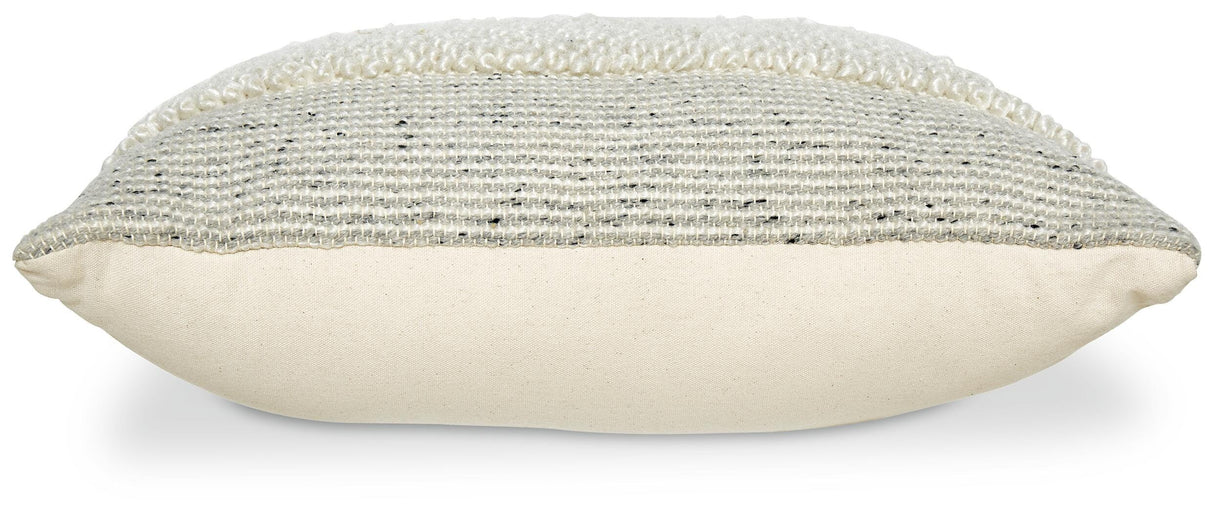 Rowcher Gray/White Pillow from Ashley Furniture - Luna Furniture