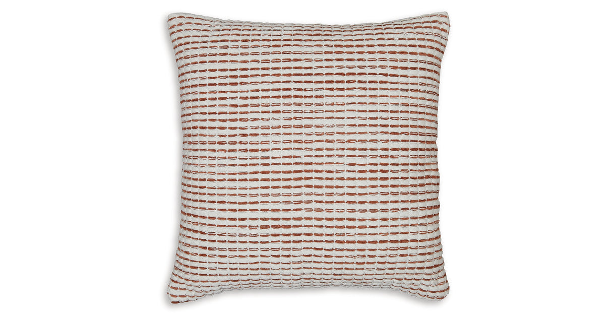 Nashlin White/Rust Pillow (Set of 4) from Ashley Furniture - Luna Furniture