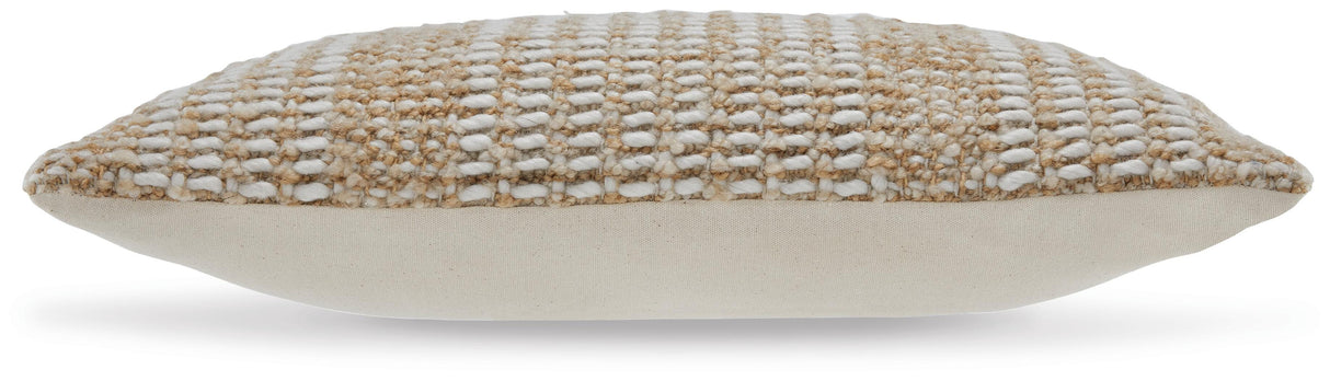 Hathby Tan/White Pillow from Ashley - Luna Furniture