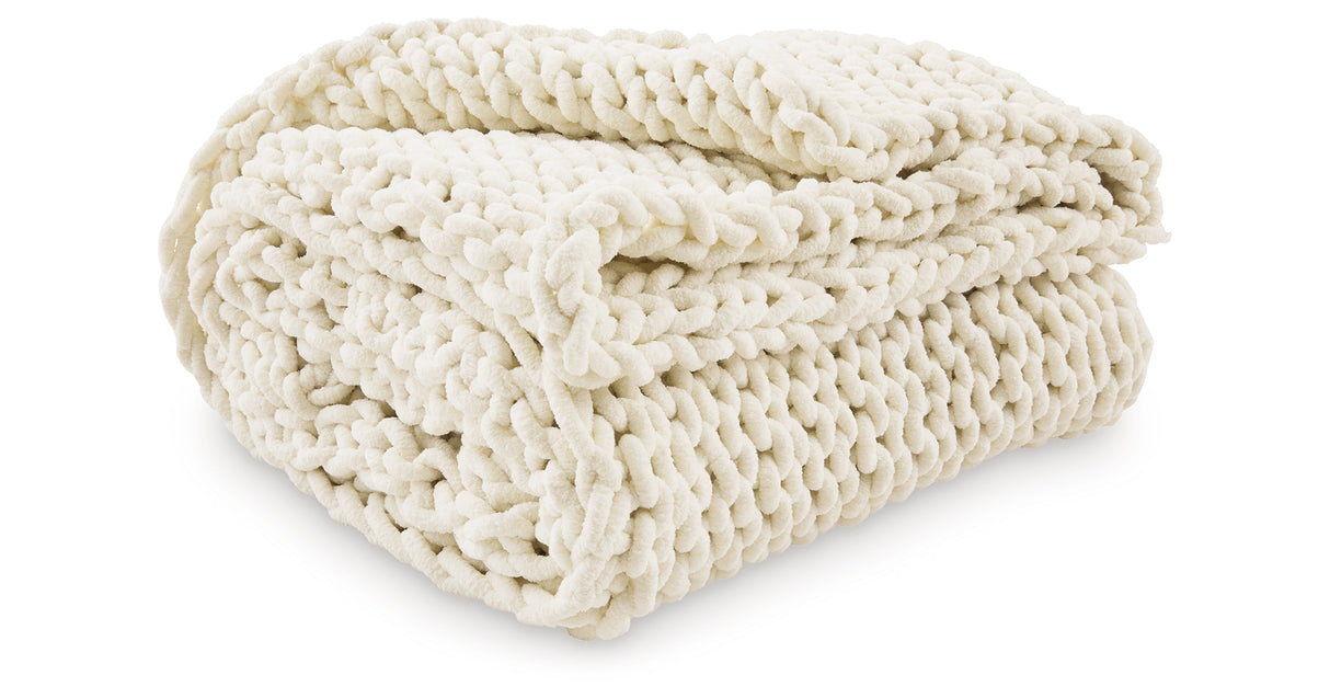 Chaddon Ivory Throw from Ashley Furniture - Luna Furniture