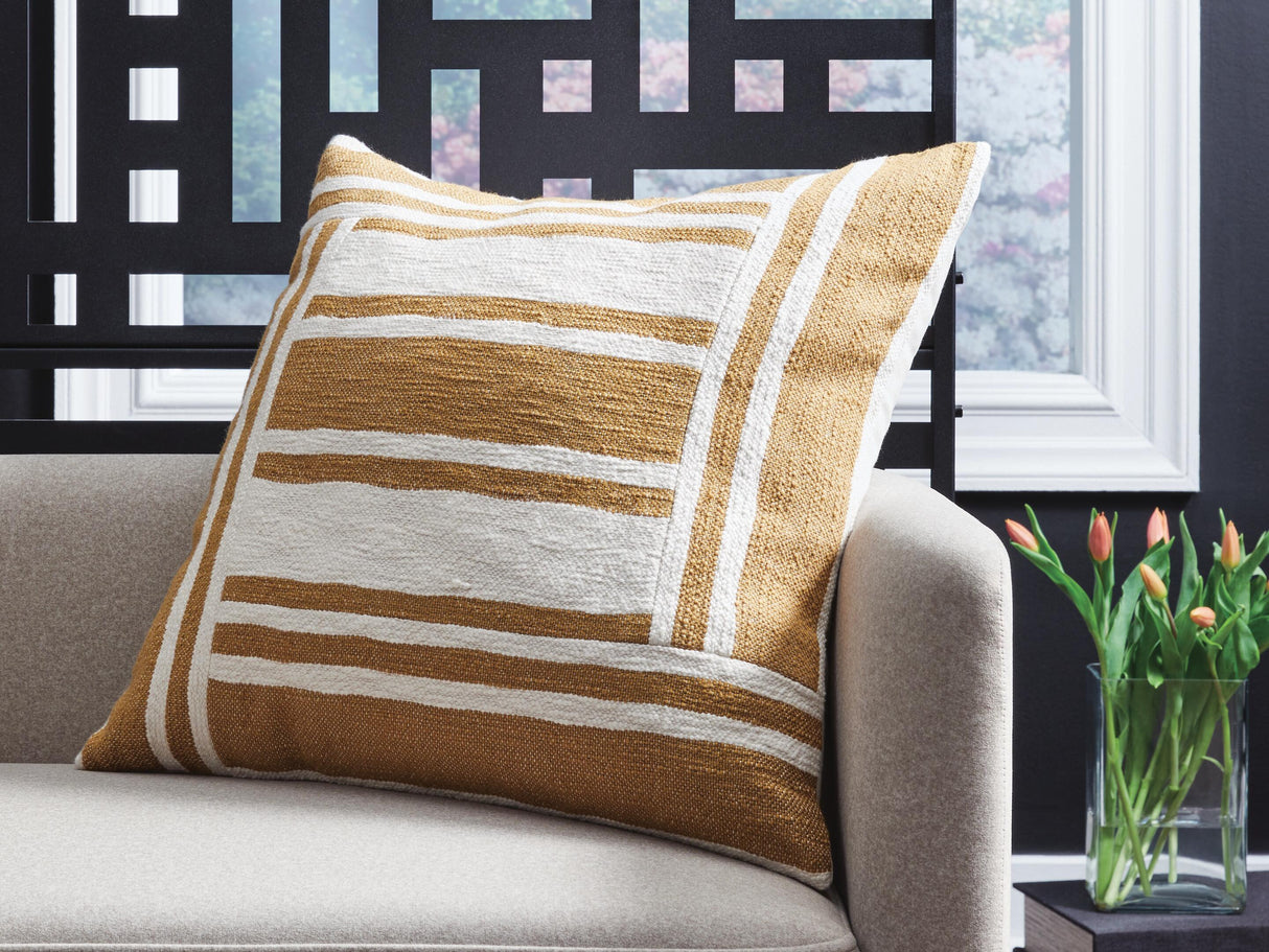 Darrman Ochre/Ivory Pillow from Ashley - Luna Furniture