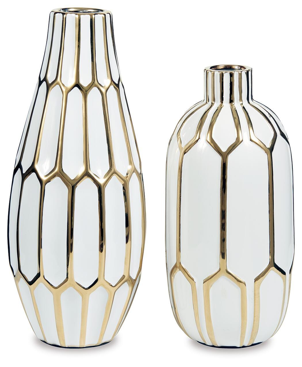 Mohsen Gold Finish/White Vase from Ashley - Luna Furniture