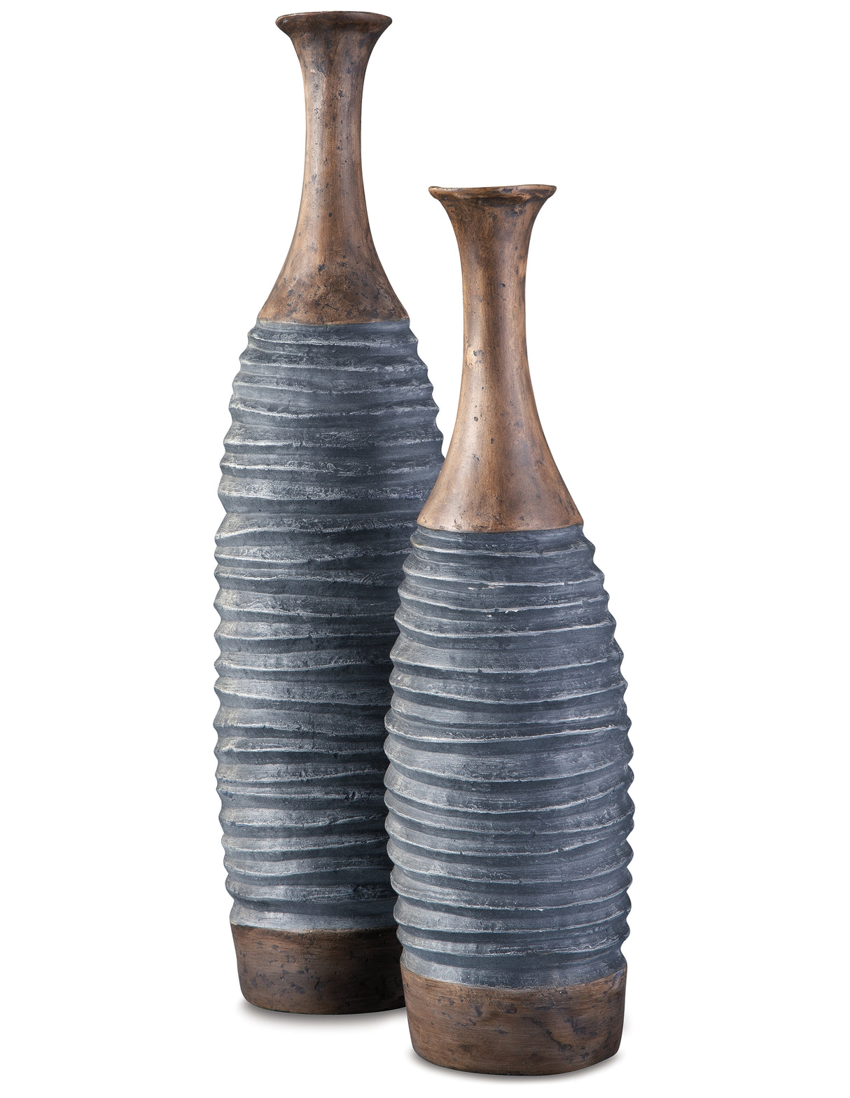 BLAYZE Antique Gray/Brown Vase from Ashley Furniture - Luna Furniture