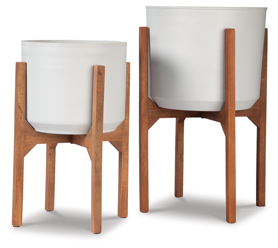 Dorcey White/Brown Planter from Ashley - Luna Furniture