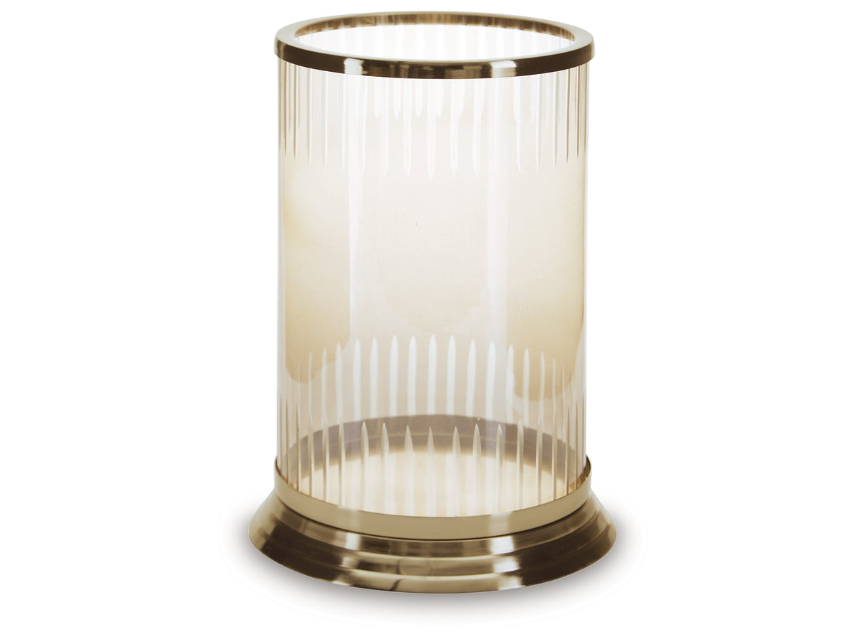 Aavinson Amber/Gold Finish Candle Holder from Ashley - Luna Furniture