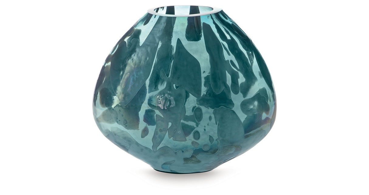Cartshaw Iridescent Teal Vase from Ashley Furniture - Luna Furniture