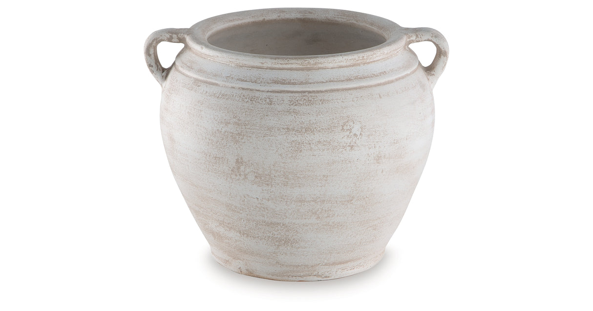 Meadie Distressed White Vase from Ashley Furniture - Luna Furniture