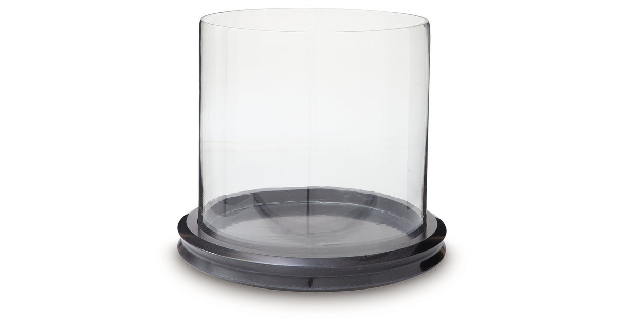 Saskia Clear/Black Candle Holder from Ashley Furniture - Luna Furniture