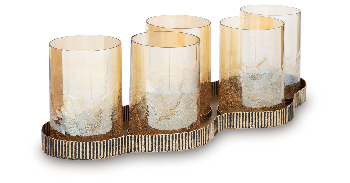 Evereton Antique Gold Finish Candle Holder from Ashley Furniture - Luna Furniture