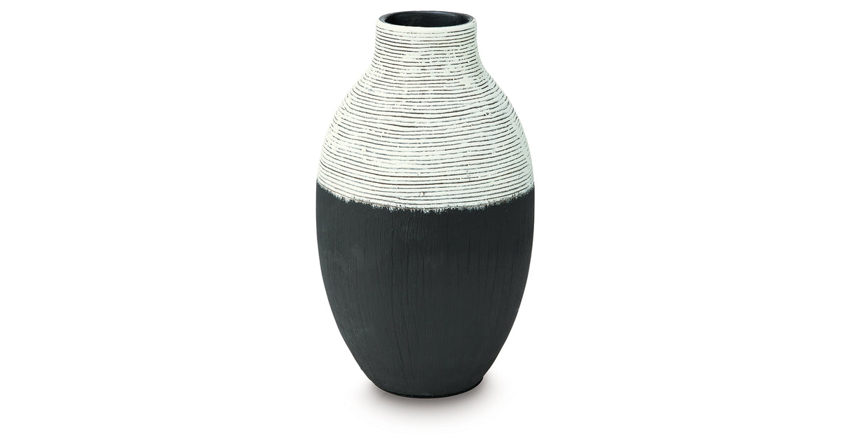 Girtha Antique White/Black Vase from Ashley Furniture - Luna Furniture