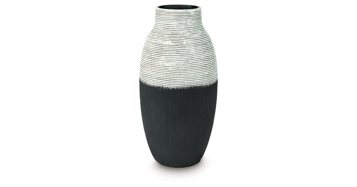 Girtha Antique White/Black Vase from Ashley Furniture - Luna Furniture