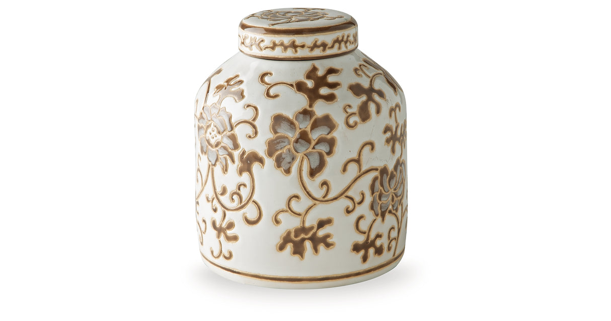 Adalham Cream/Brown Jar from Ashley Furniture - Luna Furniture