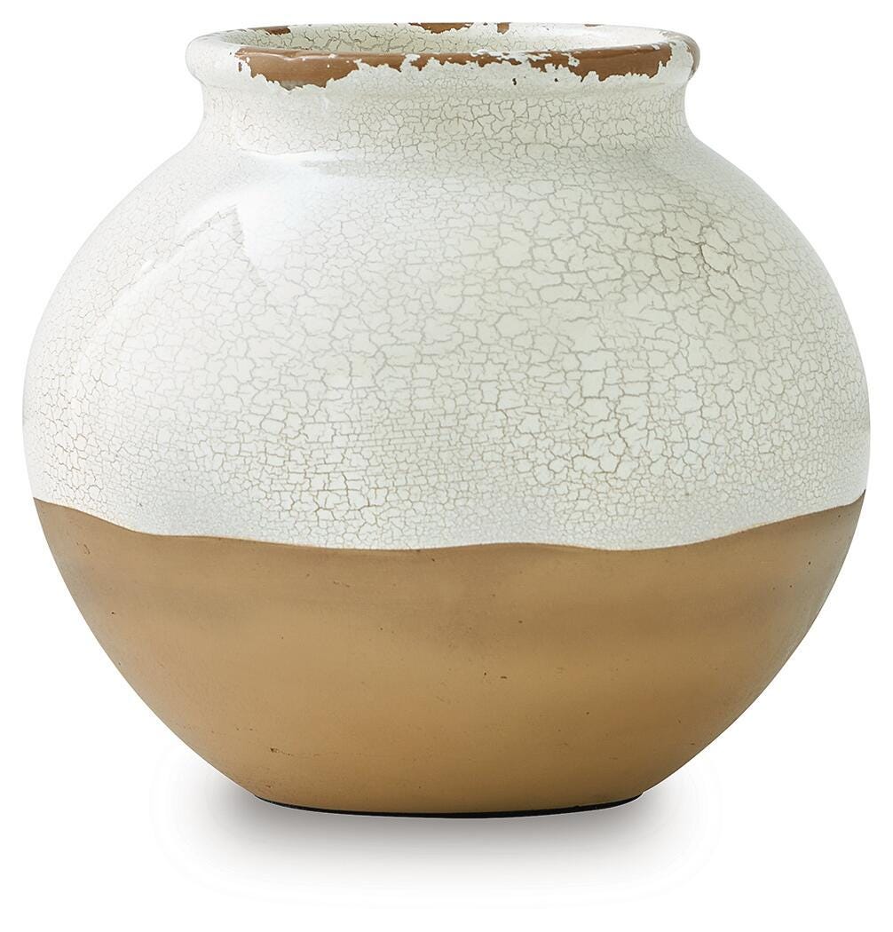 Vercott Cream/Tan Vase from Ashley - Luna Furniture