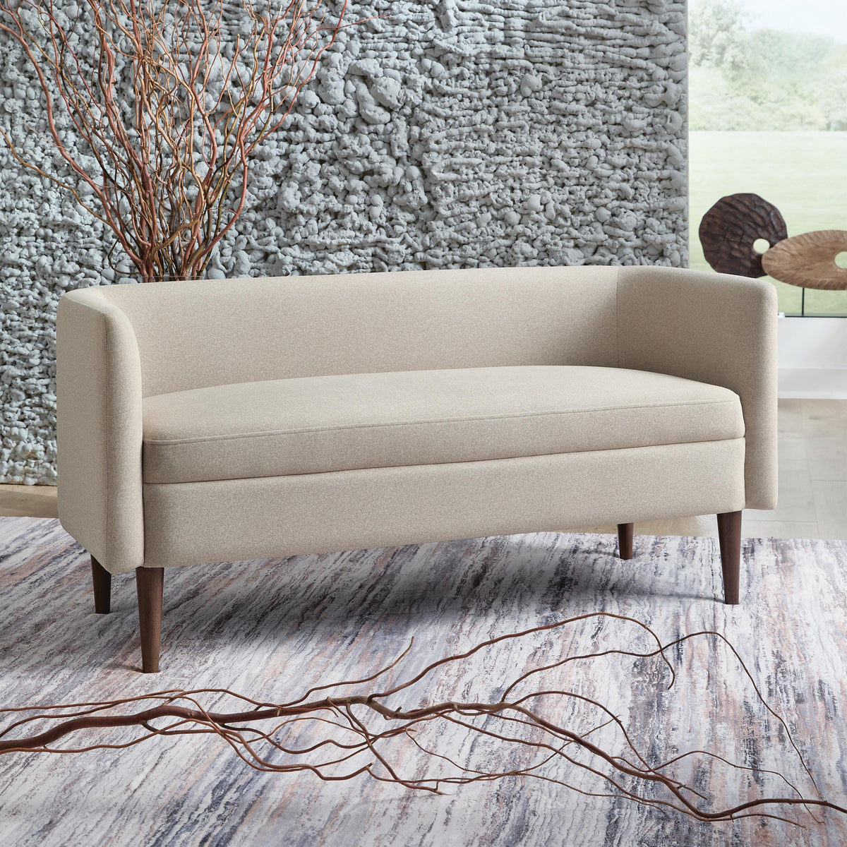 Wainner Beige Accent Bench