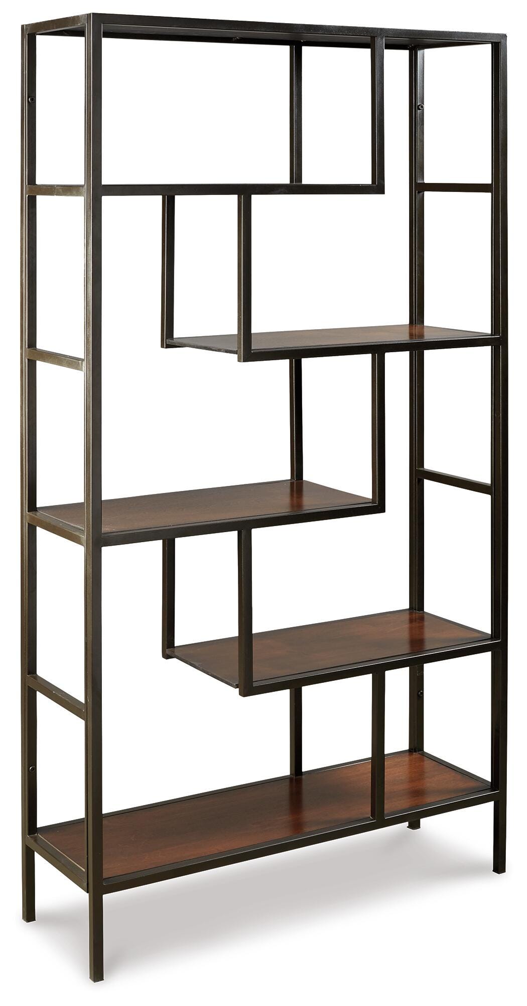 Frankwell Brown/Black Bookcase from Ashley Furniture - Luna Furniture