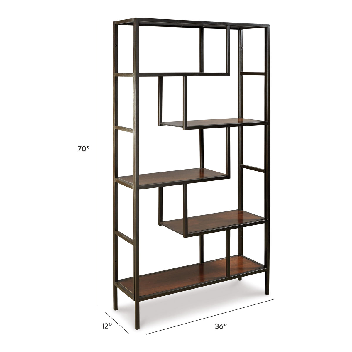 Frankwell Brown/Black Bookcase from Ashley - Luna Furniture