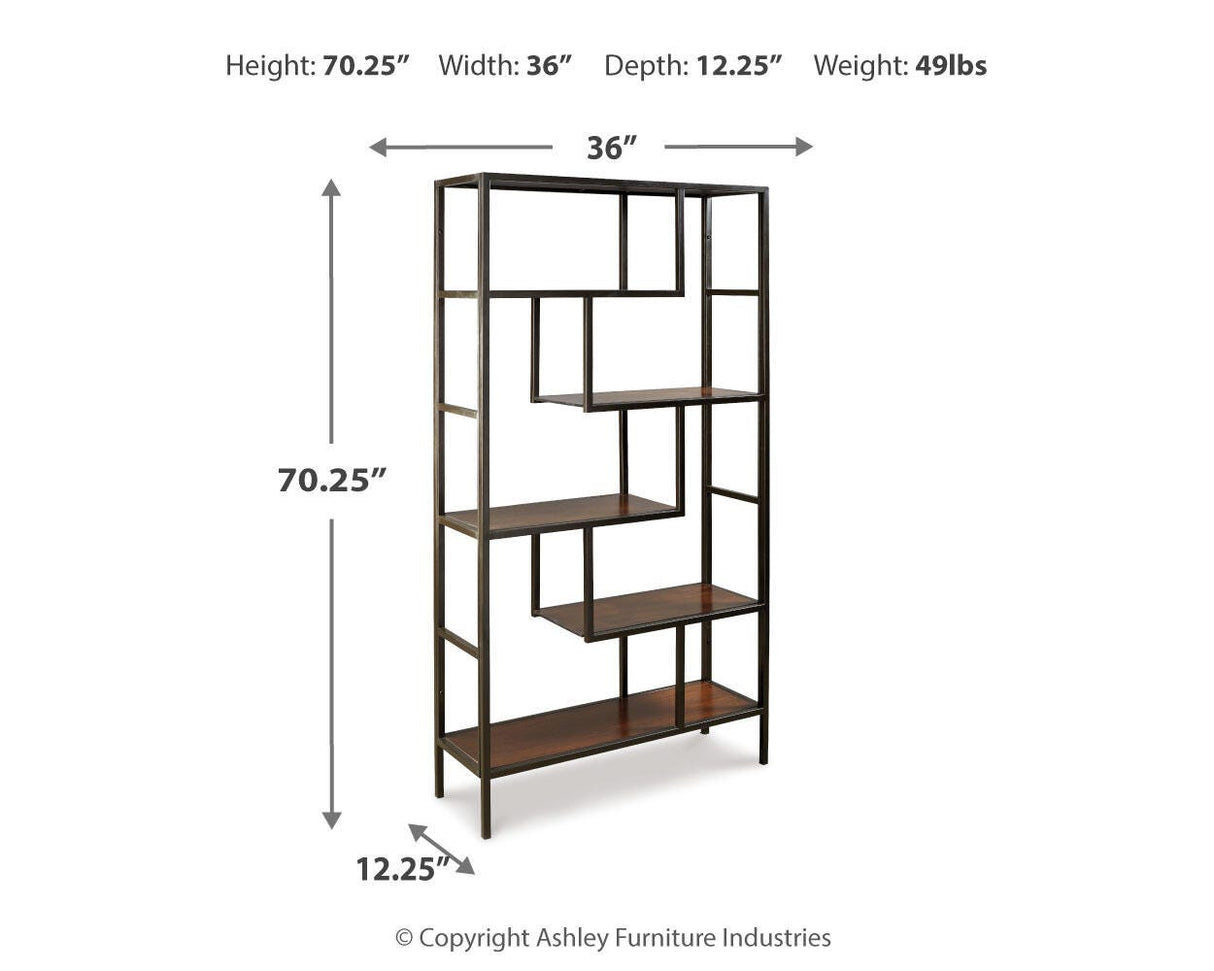 Frankwell Brown/Black Bookcase from Ashley Furniture - Luna Furniture