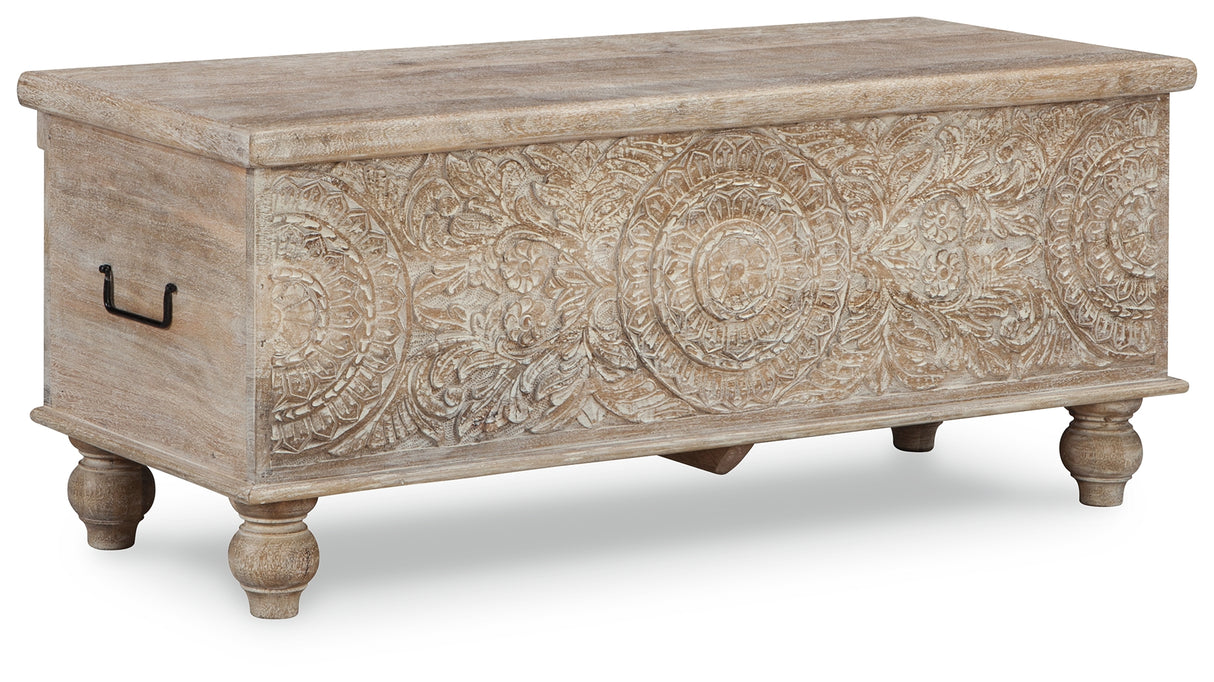 Fossil Ridge Beige Storage Bench from Ashley - Luna Furniture