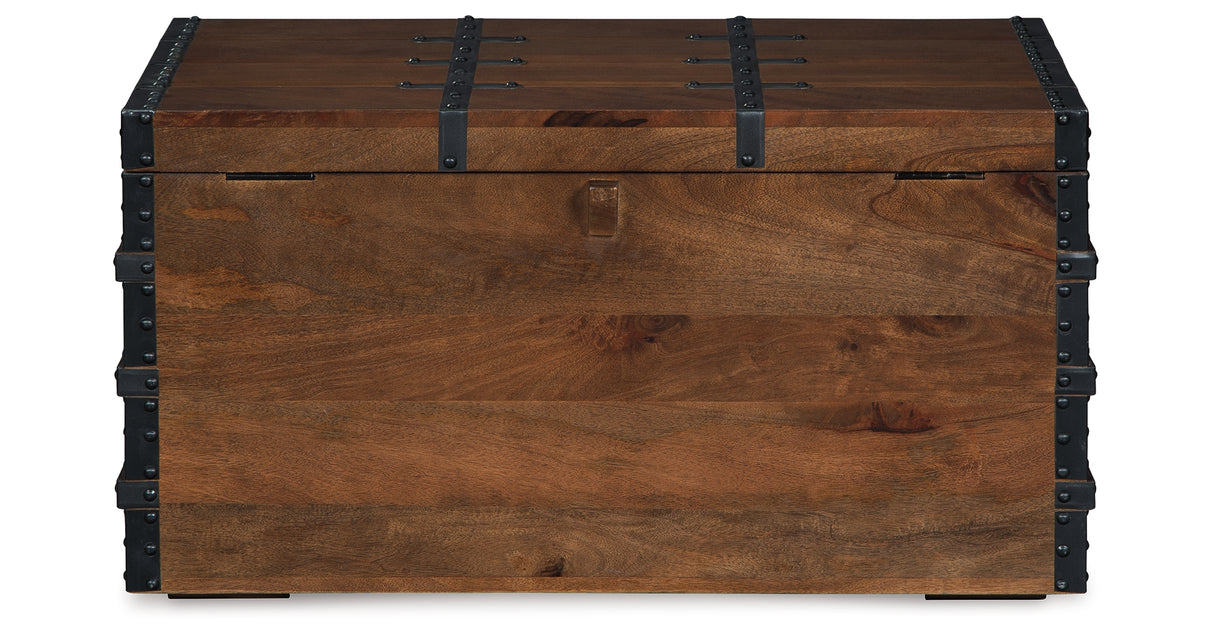 Kettleby Brown Storage Trunk from Ashley Furniture - Luna Furniture