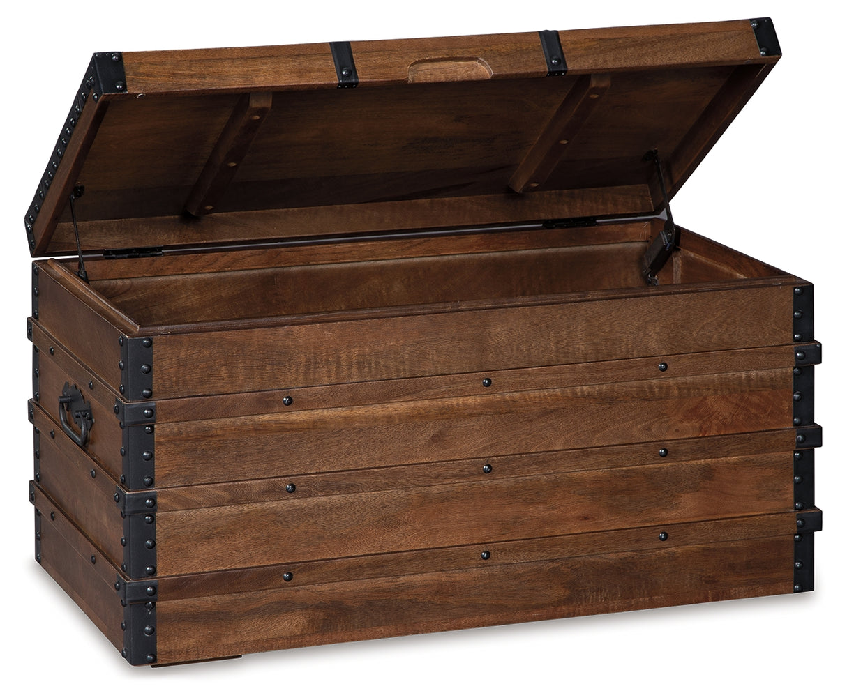 Kettleby Brown Storage Trunk from Ashley Furniture - Luna Furniture