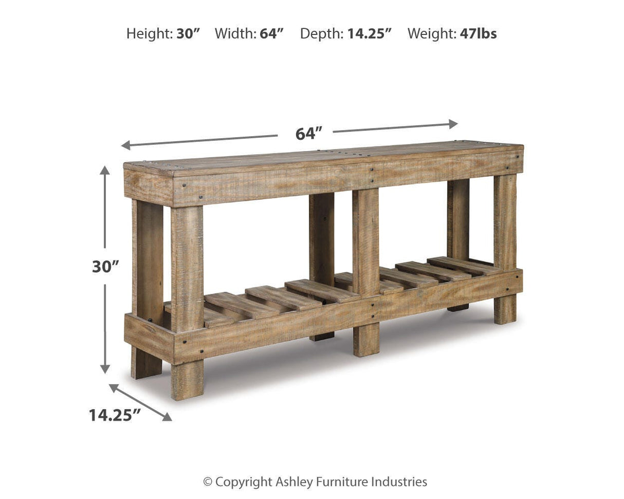 Susandeer Brown Sofa/Console Table from Ashley Furniture - Luna Furniture