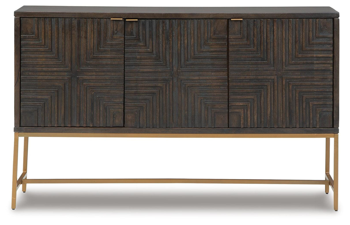 Elinmore Brown/Gold Finish Accent Cabinet from Ashley Furniture - Luna Furniture