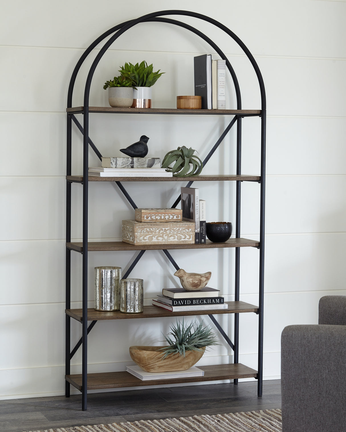 Galtbury Brown/Black Bookcase from Ashley - Luna Furniture