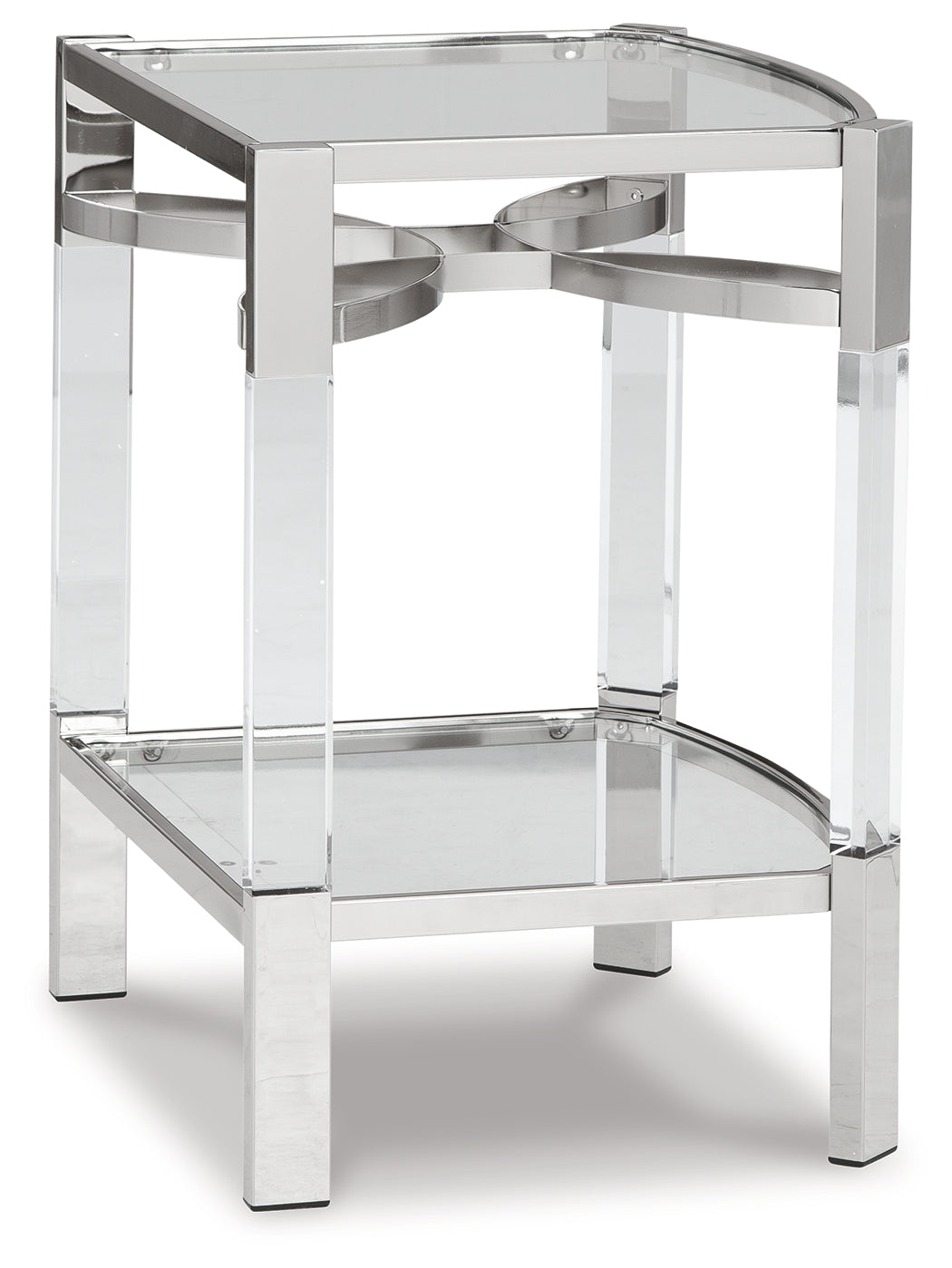 Chaseton Clear/Silver Finish Accent Table from Ashley - Luna Furniture